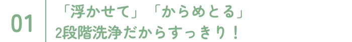 「浮かせて」「からめとる」2段階洗浄だからすっきり！ 