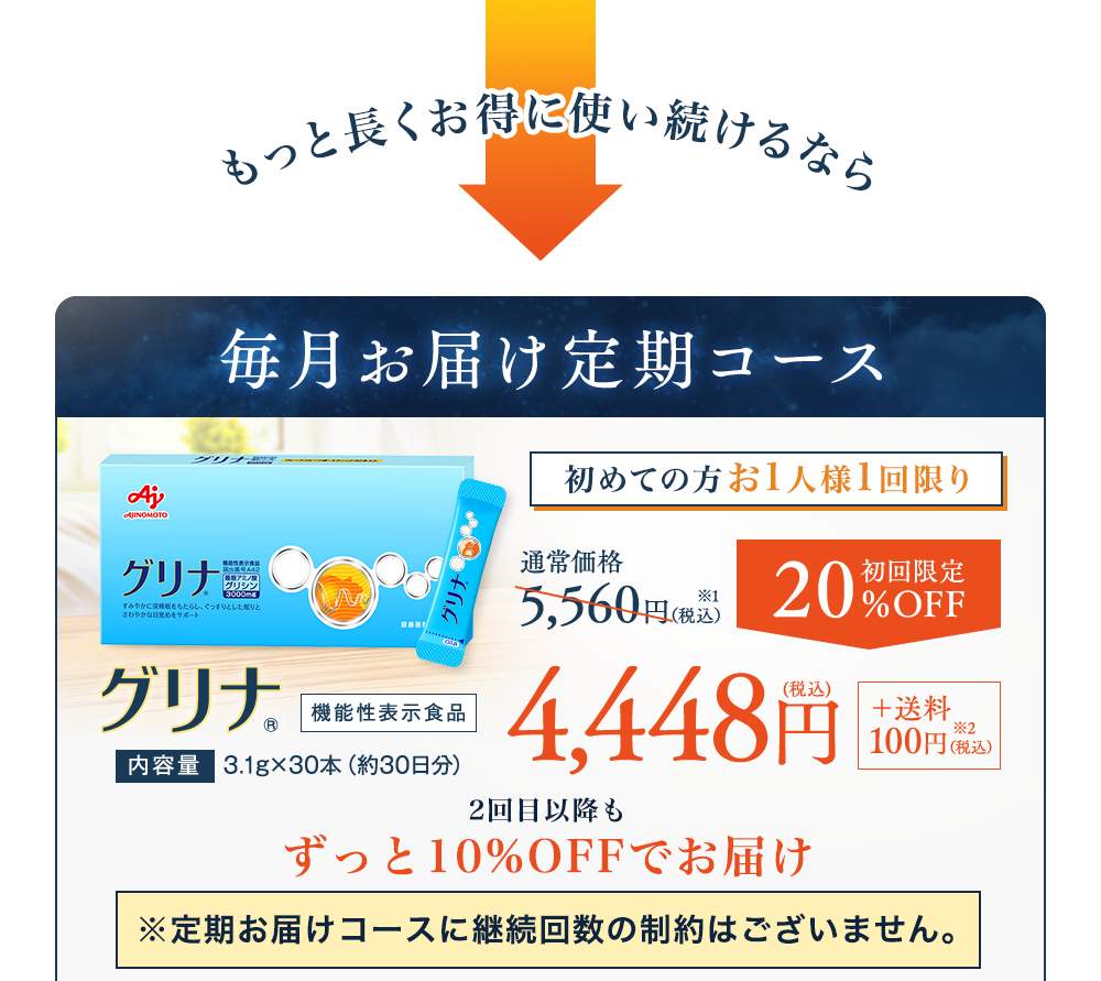 もっと長くお得に使い続けるなら定期コース