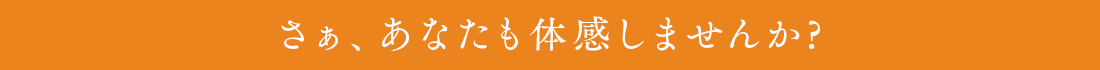 さぁ、あなたも体感しませんか？