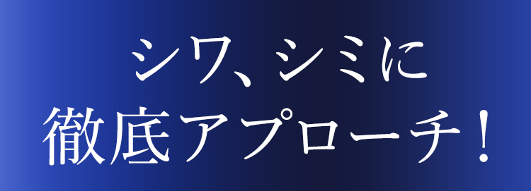 シワ、シミに 徹底アプローチ！