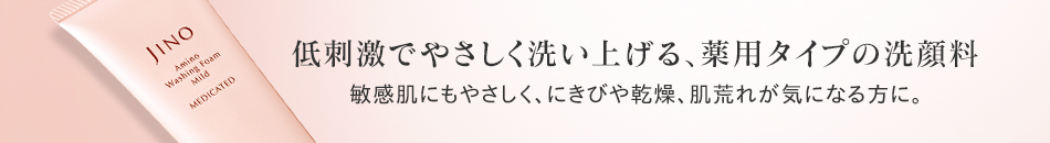 低刺激でやさしく洗い上げる、薬用タイプの洗顔料